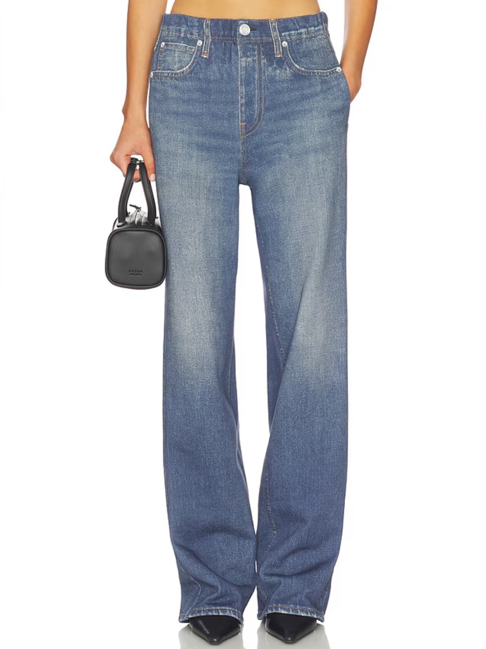 Rag & Bone Miramar Fleece Wide Leg Faux Jean Pants